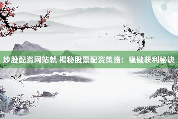 炒股配资网站就 揭秘股票配资策略：稳健获利秘诀
