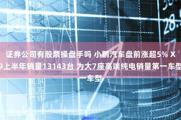 证券公司有股票操盘手吗 小鹏汽车盘前涨超5% X9上半年销量13143台 为大7座高端纯电销量第一车型